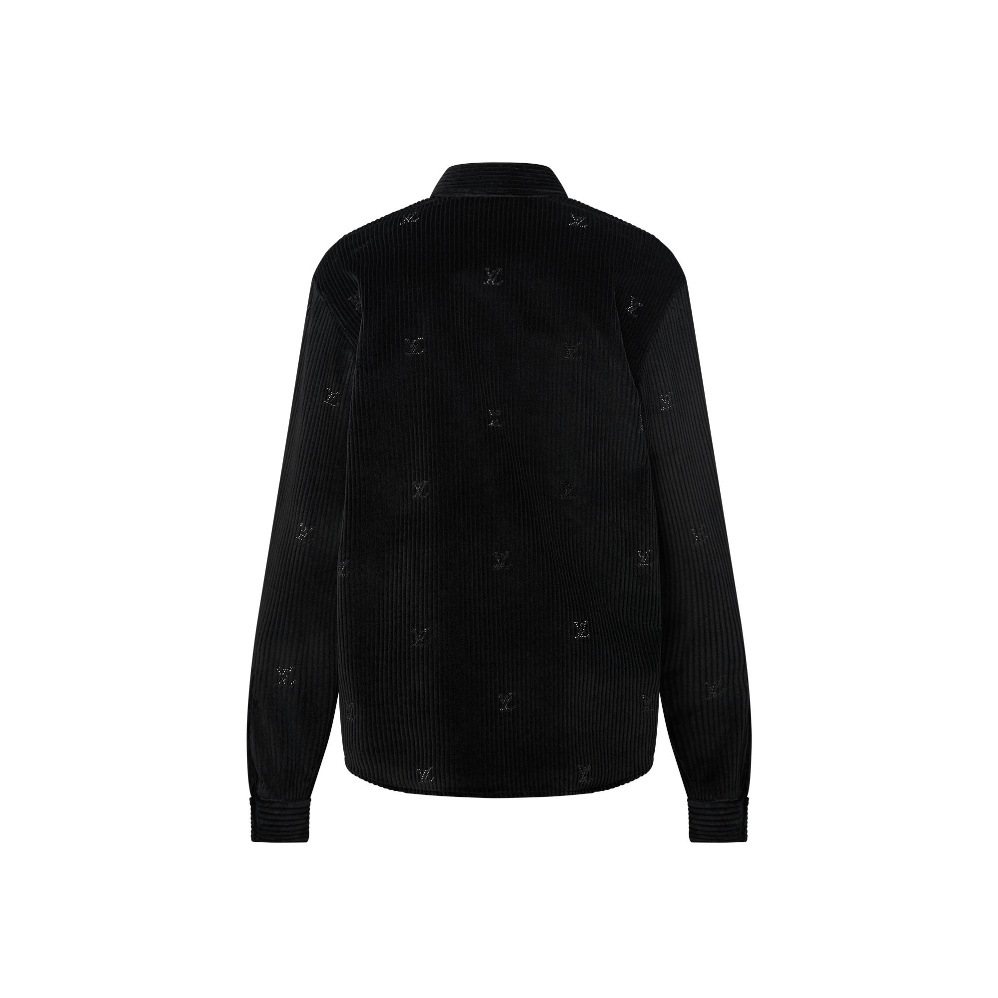 Long-Sleeved LV Blason Embellished Corduroy Shirt - Ready-to-Wear